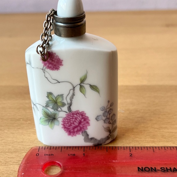 ANTIQUE VINTAGE LIMOGES FRANCE PORCELAIN PERFUME BOTTLES PINK PEONIES FLOWER 2PC - Picture 9 of 16